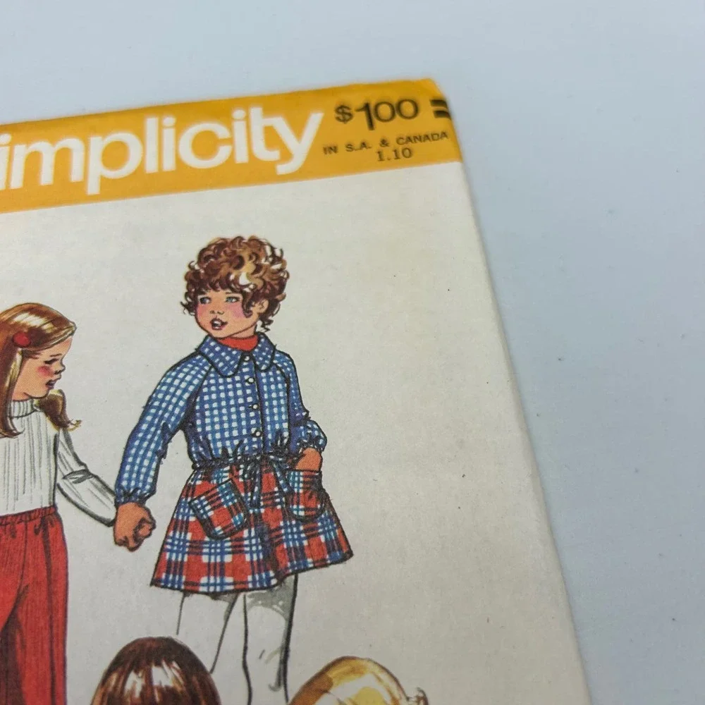 Simplicity Vintage 1970's Pattern #5875 Kids Shirt/Jacket/Short Skirt‎ and Pants